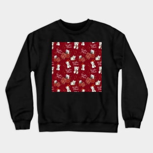 Christmas westies mom red pattern Crewneck Sweatshirt